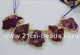 CTD1902 Top drilled 25*30mm - 35*45mm freeform sediment jasper beads