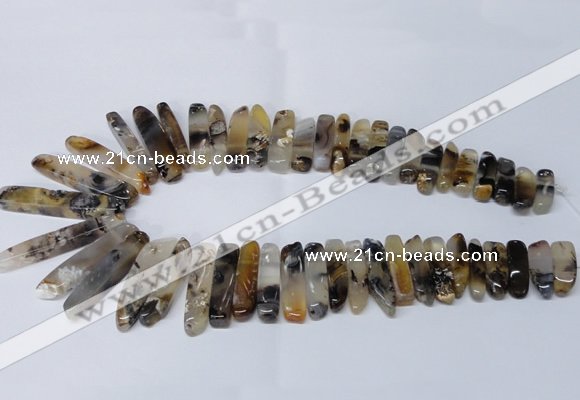 CTD1917 Top drilled 6*20mm - 10*60mm sticks montana agate beads