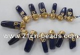 CTD1919 Top drilled 8*20mm - 10*35mm sticks lapis lazuli gemstone beads