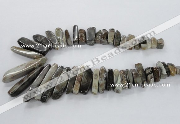 CTD1930 Top drilled 8*15mm - 10*50mm sticks agate gemstone beads