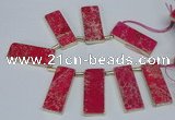 CTD1944 Top drilled 18*45mm - 20*50mm rectangle sea sediment jasper beads