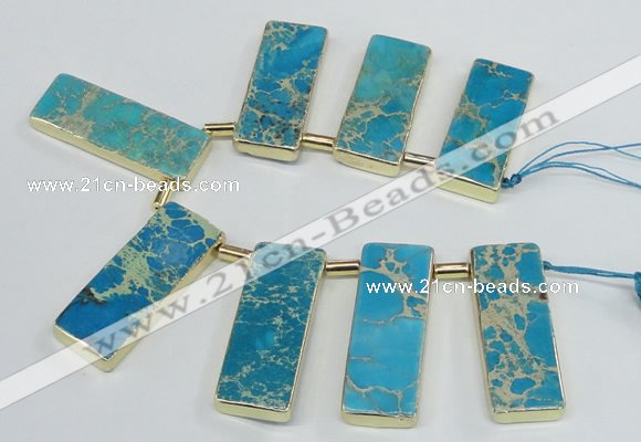 CTD1945 Top drilled 18*45mm - 20*50mm rectangle sea sediment jasper beads