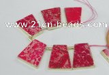 CTD1952 Top drilled 30*40mm - 35*45mm trapezoid sea sediment jasper beads