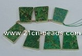 CTD1955 Top drilled 30*40mm - 35*45mm trapezoid sea sediment jasper beads