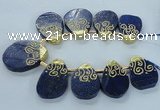 CTD1965 Top drilled 25*35mm - 35*45mm freeform lapis lazuli beads