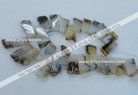 CTD1971 Top drilled 15*25mm - 20*40mm freeform montana agate beads