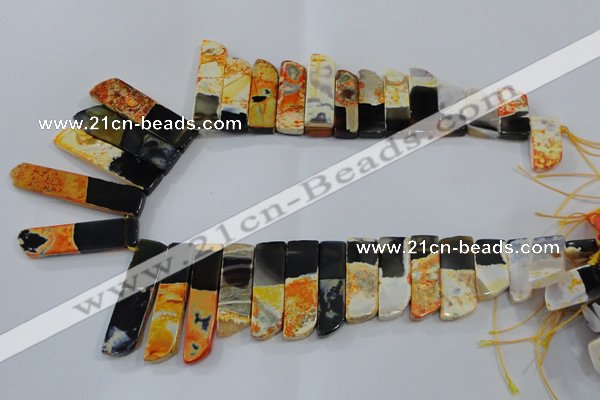 CTD1985 Top drilled 10*25mm - 12*50mm sticks agate gemstone beads