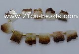 CTD1994 Top drilled 25*30mm - 30*35mm freeform druzy citrine beads