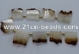 CTD1995 Top drilled 30*35mm - 35*40mm freeform druzy citrine beads