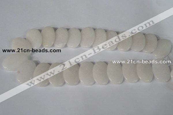 CTD20 Top drilled 20*30mm oval white stone beads wholesale