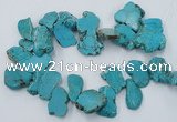 CTD2014 Top drilled 20*25mm - 30*35mm freeform turquoise beads