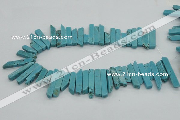 CTD2018 Top drilled 6*20mm - 8*45mm sticks turquoise beads