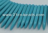 CTD2023 Top drilled 5*20mm - 5*45mm sticks turquoise beads