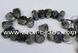 CTD2104 Top drilled 25*30mm - 28*40mm faceted nuggets labradorite beads