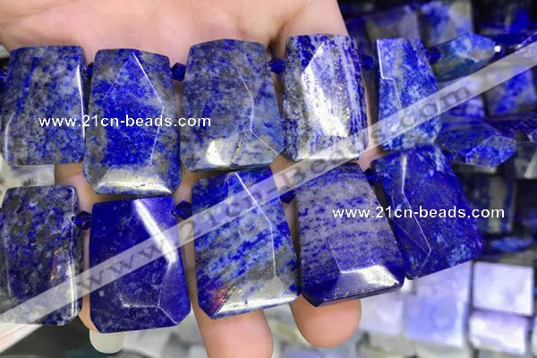 CTD2106 Top drilled 20*28mm - 22*32mm faceted freeform lapis lazuli beads