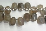 CTD2120 Top drilled 15*25mm - 18*25mm freeform agate beads