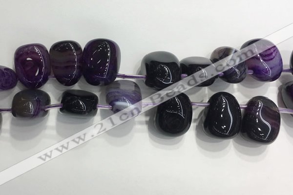 CTD2122 Top drilled 15*25mm - 18*25mm freeform agate beads