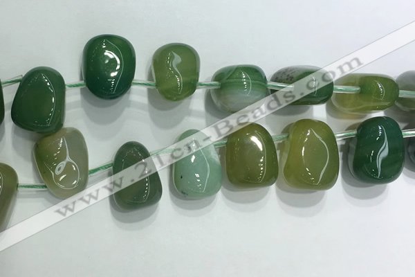 CTD2128 Top drilled 15*25mm - 18*25mm freeform agate beads