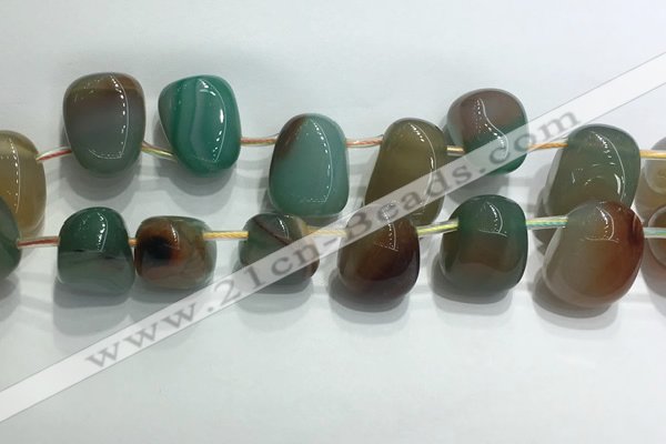 CTD2129 Top drilled 15*25mm - 18*25mm freeform agate beads