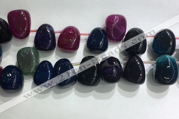 CTD2135 Top drilled 15*25mm - 18*25mm freeform agate beads