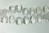 CTD2140 Top drilled 15*25mm - 18*25mm freeform white crystal beads