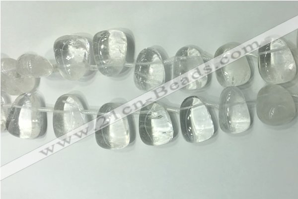 CTD2140 Top drilled 15*25mm - 18*25mm freeform white crystal beads