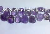 CTD2141 Top drilled 15*25mm - 18*25mm freeform amethyst beads