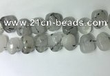 CTD2143 15*25mm - 18*25mm freeform black rutilated quartz  beads