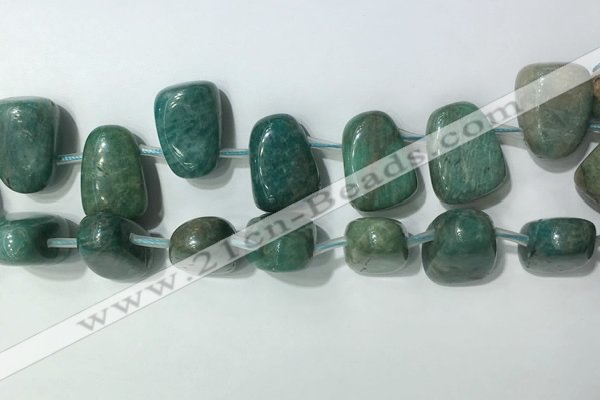 CTD2150 Top drilled 15*25mm - 18*25mm freeform amazonite beads