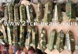 CTD2246 Top drilled 10*22mm - 12*45mm faceted nuggets rhyolite beads