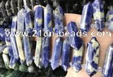 CTD2247 Top drilled 10*22mm - 12*45mm faceted nuggets sodalite beads