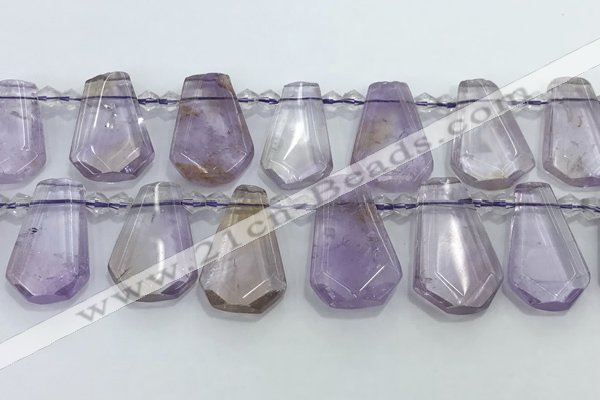 CTD2266 Top drilled 16*28mm - 20*30mm faceted freeform ametrine beads