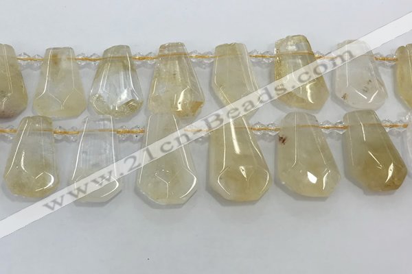 CTD2267 Top drilled 16*28mm - 20*30mm faceted freeform citrine beads