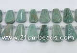 CTD2269 Top drilled 16*28mm - 20*30mm faceted freeform amazonite beads