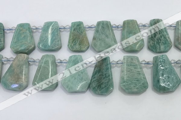 CTD2269 Top drilled 16*28mm - 20*30mm faceted freeform amazonite beads