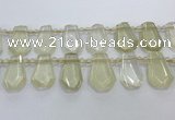 CTD2272 Top drilled 16*28mm - 20*30mm faceted freeform lemon quartz beads