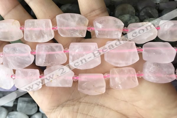 CTD2280 Top drilled 15*20mm - 17*23mm freeform rose quartz beads