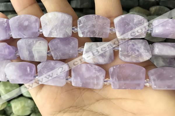 CTD2282 Top drilled 15*20mm - 17*23mm freeform lavender amethyst beads