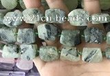 CTD2283 Top drilled 15*20mm - 17*23mm freeform green rutilated quartz beads