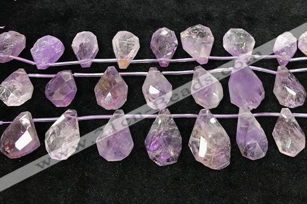 CTD2302 Top drilled 16*22mm - 25*35mm faceted nuggets amethyst beads