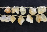 CTD2304 Top drilled 20*25mm - 30*45mm faceted nuggets citrine beads