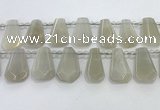 CTD2332 Top drilled 16*18mm - 20*30mm faceted freeform moonstone beads