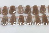 CTD2333 Top drilled 16*18mm - 20*30mm faceted freeform moonstone beads