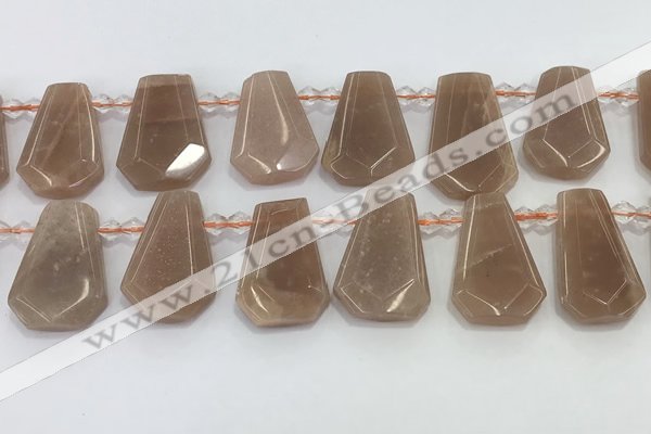 CTD2333 Top drilled 16*18mm - 20*30mm faceted freeform moonstone beads