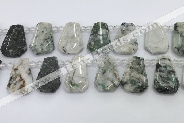 CTD2343 Top drilled 16*18mm - 20*30mm faceted freeform jade beads