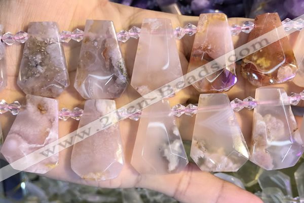 CTD2344 Top drilled 16*18mm - 20*30mm freeform sakura agate beads