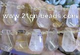 CTD2346 Top drilled 16*18mm - 20*30mm freeform scenic quartz beads