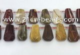 CTD2348 Top drilled 16*18mm - 20*30mm faceted freeform mookaite beads