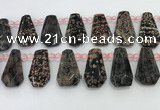 CTD2351 Top drilled 16*18mm - 20*30mm freeform red snowflake obsidian beads