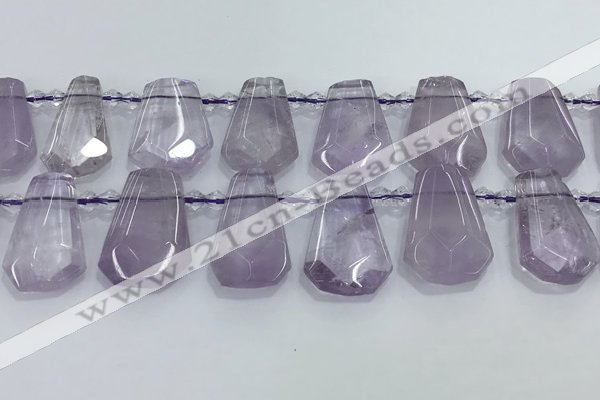 CTD2355 Top drilled 16*18mm - 20*30mm faceted freeform amethyst beads